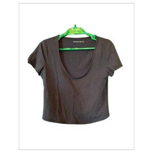 Gently Worn Black ABERCROMBIE & FITCH Half Top Size L (BB0229)